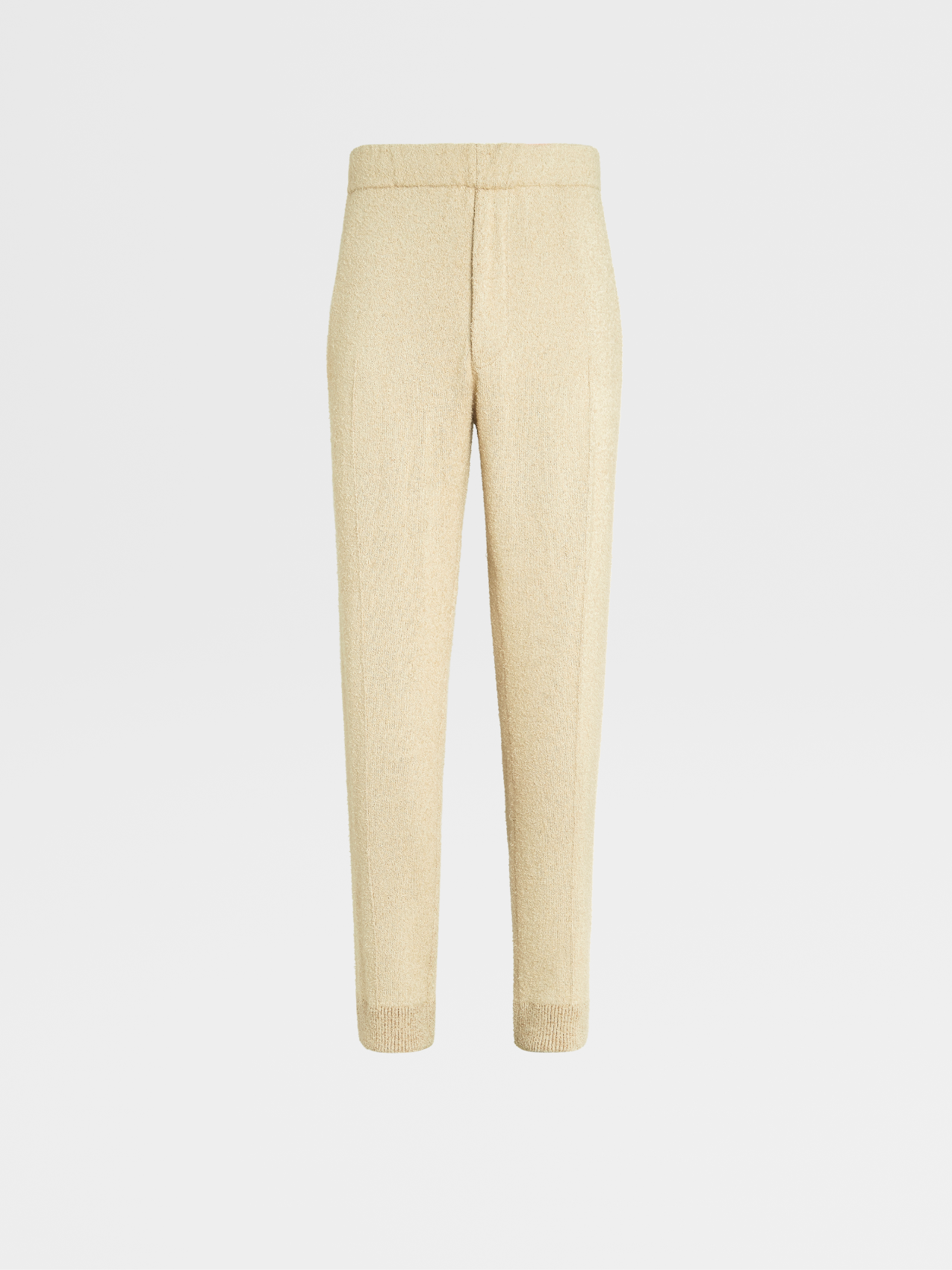 Beige Silk and Cashmere Knit Joggers